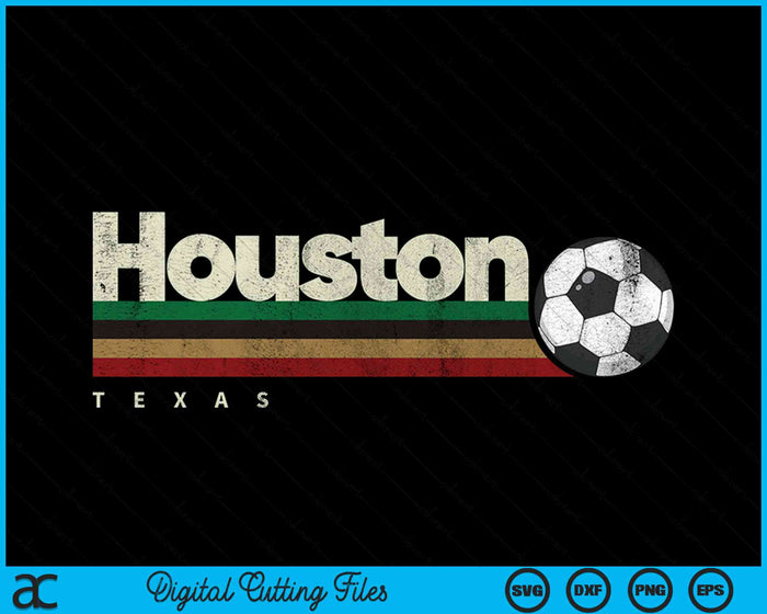 Vintage Soccer Houston City Soccer Retro Stripes SVG PNG Digital Cutting File