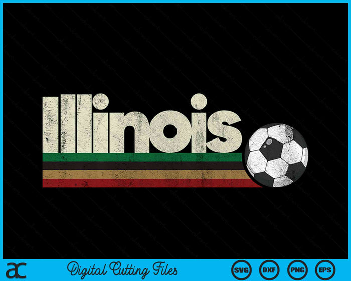 Vintage Soccer Illinois Soccer Retro Stripes SVG PNG Digital Cutting File