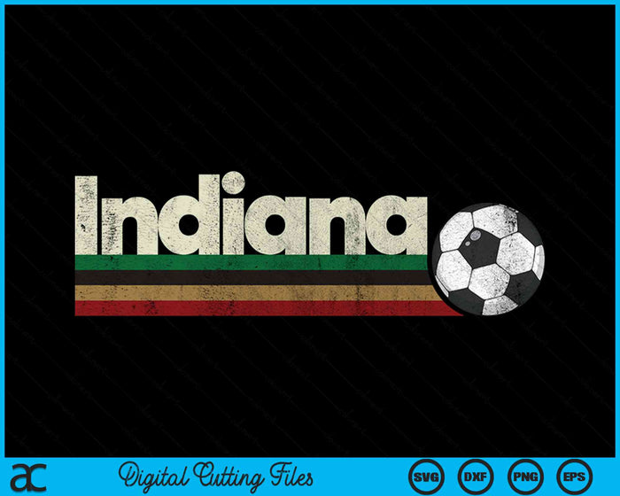 Vintage Soccer Indiana Soccer Retro Stripes SVG PNG Digital Cutting File