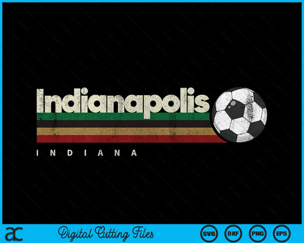 Vintage soccer indianapolis city soccer retro stripes SVG cut file