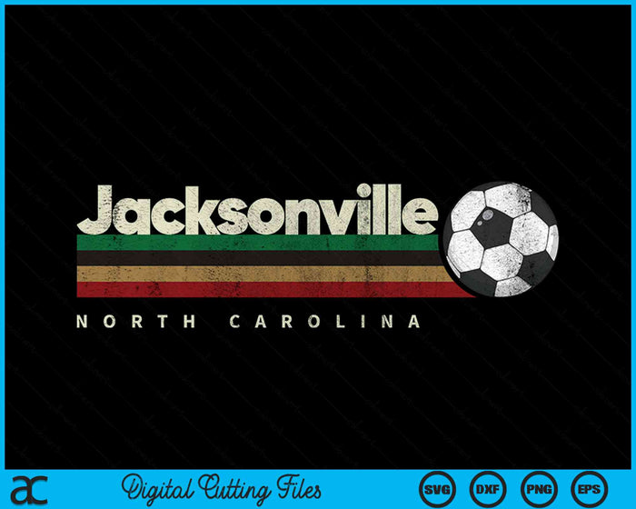 Vintage Soccer Jacksonville City Soccer Retro Stripes SVG PNG Digital Cutting File