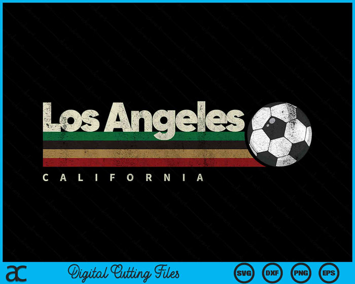 Vintage Soccer Los Angeles City Soccer Retro Stripes SVG PNG Digital Cutting File