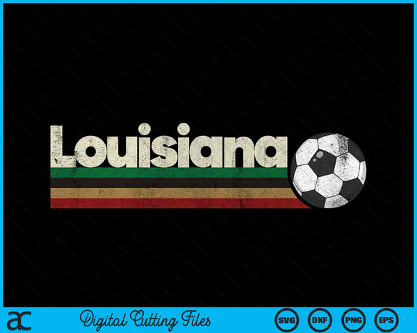 Vintage soccer Louisiana soccer retro stripes SVG cut file