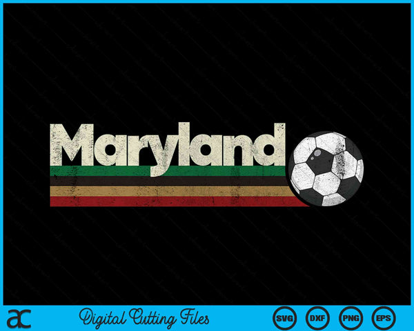 Vintage Soccer Maryland Soccer Retro Stripes SVG PNG Digital Cutting File