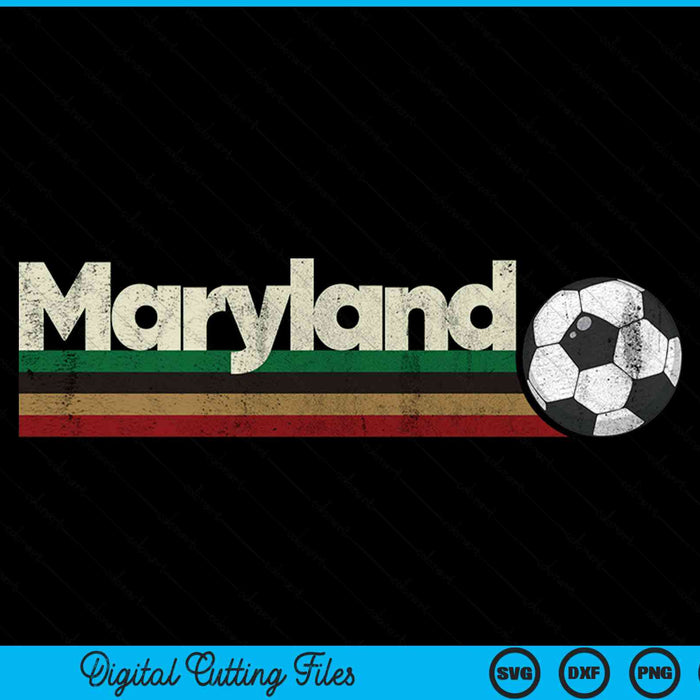 Vintage Soccer Maryland Soccer Retro Stripes SVG PNG Digital Cutting File