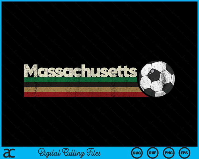 Vintage Soccer Massachusetts Soccer Retro Stripes SVG PNG Digital Cutting File