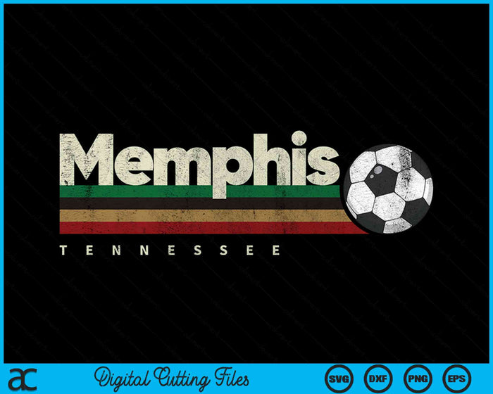 Vintage Soccer Memphis City Soccer Retro Stripes SVG PNG Digital Cutting File