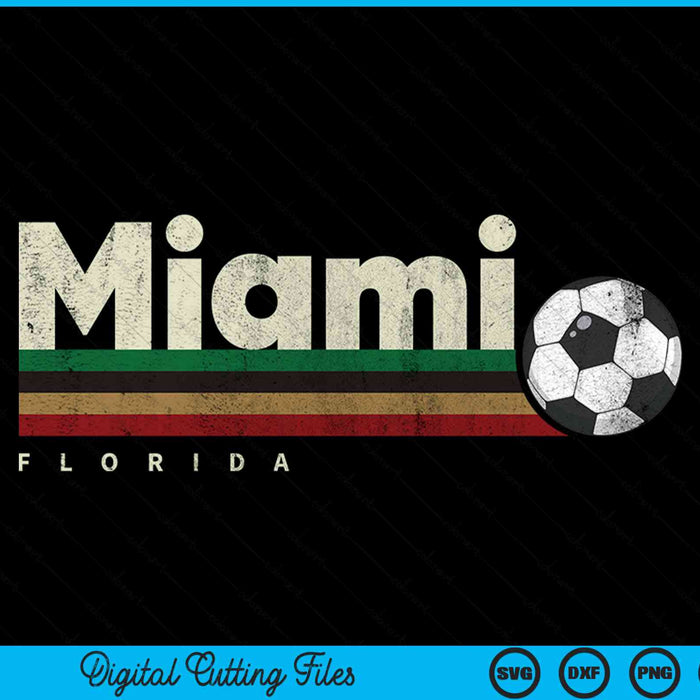 Vintage soccer Miami city soccer retro stripes SVG cut file
