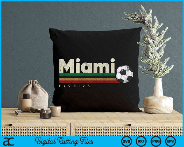 Vintage Soccer Miami City Soccer Retro Stripes SVG PNG Digital Cutting File