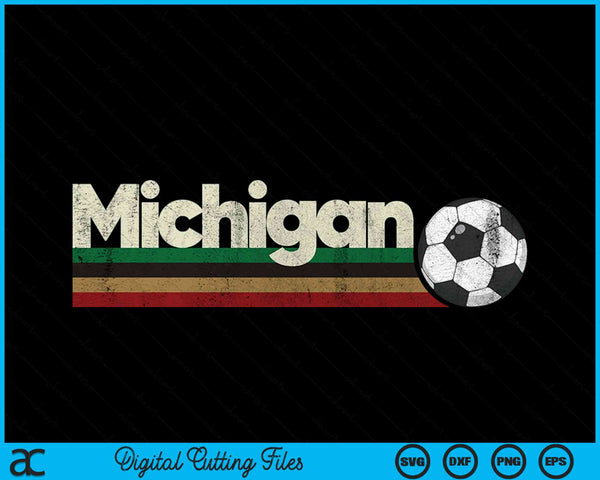 Vintage soccer Michigan soccer retro stripes SVG cut file