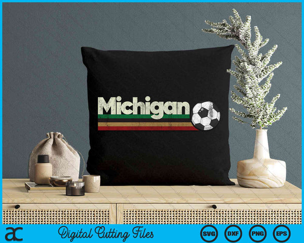 Vintage Soccer Michigan Soccer Retro Stripes SVG PNG Digital Cutting File