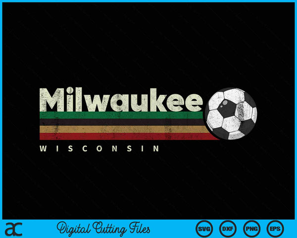 Vintage soccer Milwaukee city soccer retro stripes SVG cut file