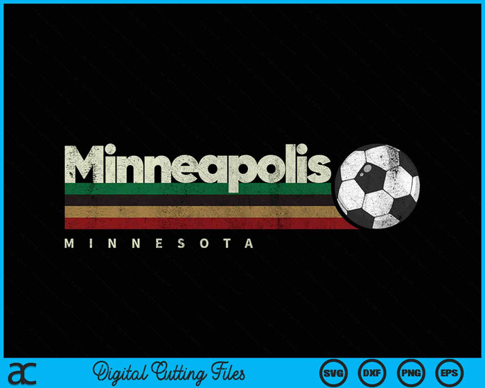 Vintage Soccer Minneapolis City Soccer Retro Stripes SVG PNG Digital Cutting File