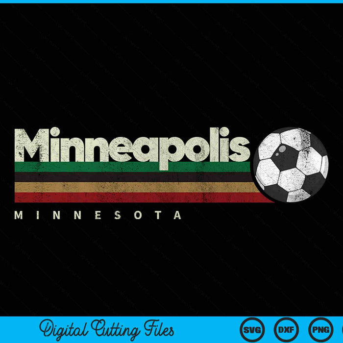 Vintage soccer Minneapolis city soccer retro stripes SVG cut file