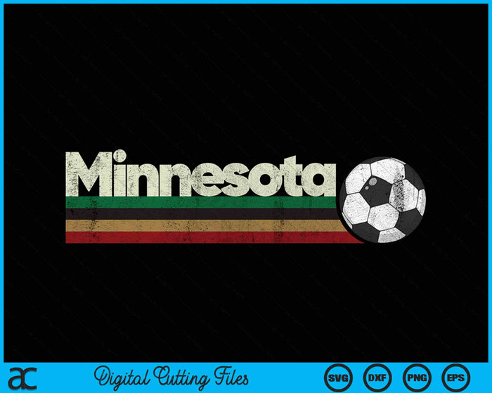 Vintage Soccer Minnesota Soccer Retro Stripes SVG PNG Digital Cutting File