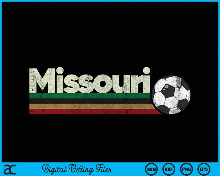 Vintage Soccer Missouri Soccer Retro Stripes SVG PNG Digital Cutting File