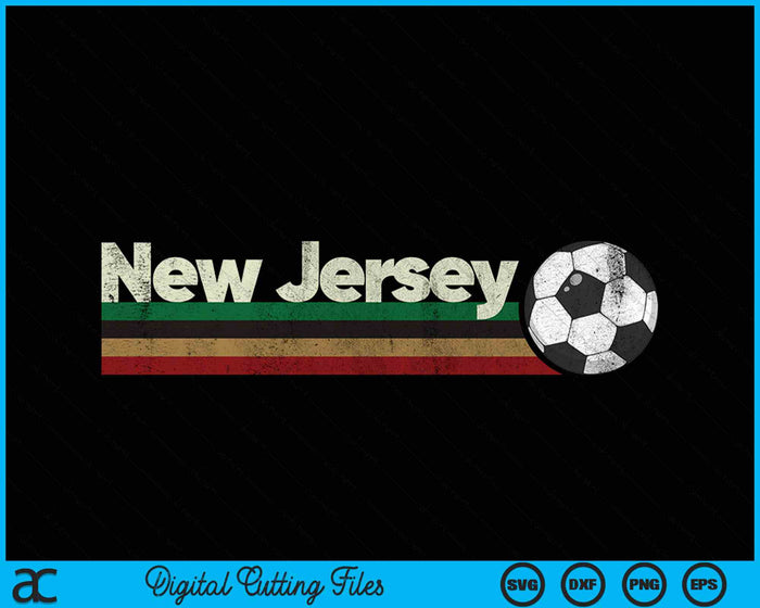 Vintage Soccer New Jersey City Soccer Retro Stripes SVG PNG Digital Cutting File