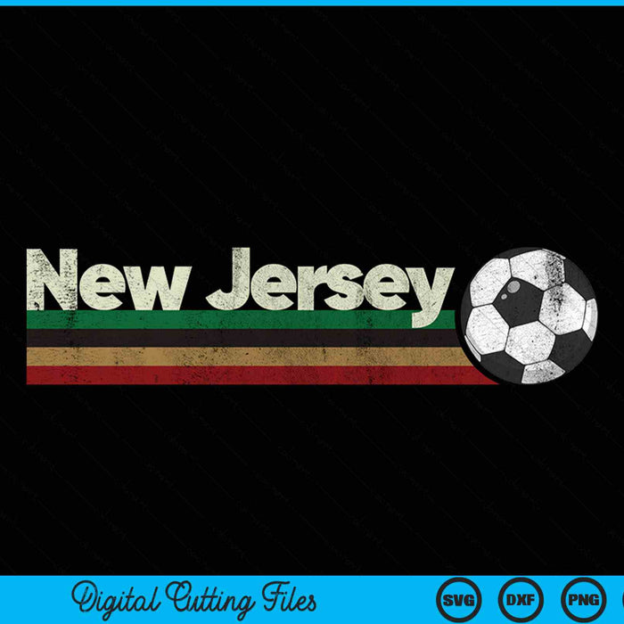 Vintage soccer New Jersey City soccer retro stripes SVG cut file