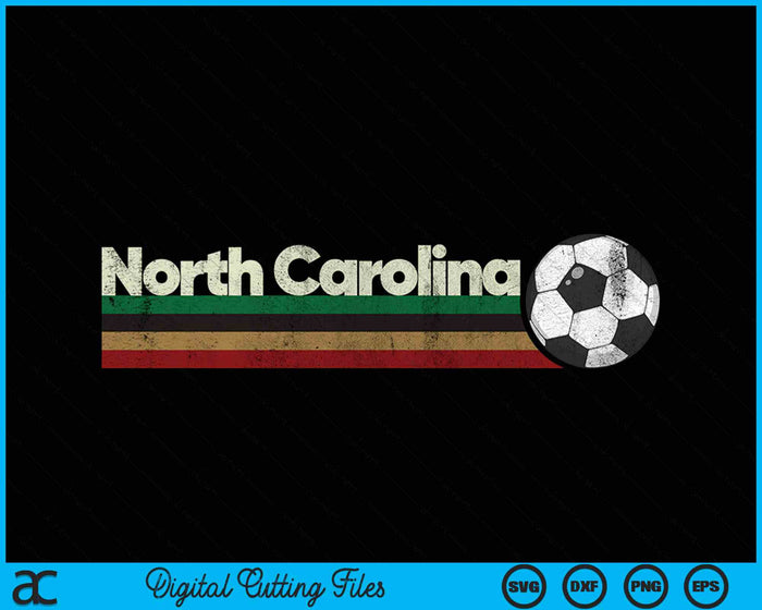 Vintage Soccer North Carolina Soccer Retro Stripes SVG PNG Digital Cutting File