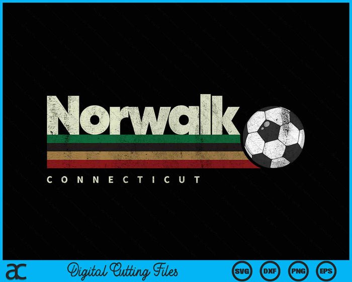 Vintage Soccer Norwalk City Soccer Retro Stripes SVG PNG Digital Cutting File