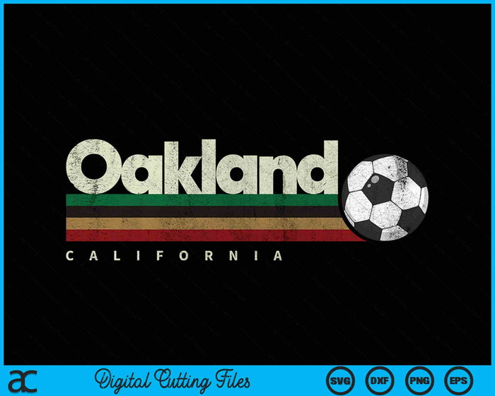 Vintage Soccer Oakland City Soccer Retro Stripes SVG PNG Digital Cutting File