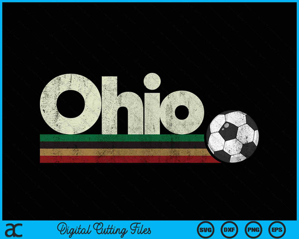 Vintage soccer Ohio soccer retro stripes SVG cut file