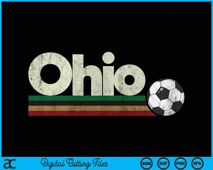 Vintage Soccer Ohio Soccer Retro Stripes SVG PNG Digital Cutting File