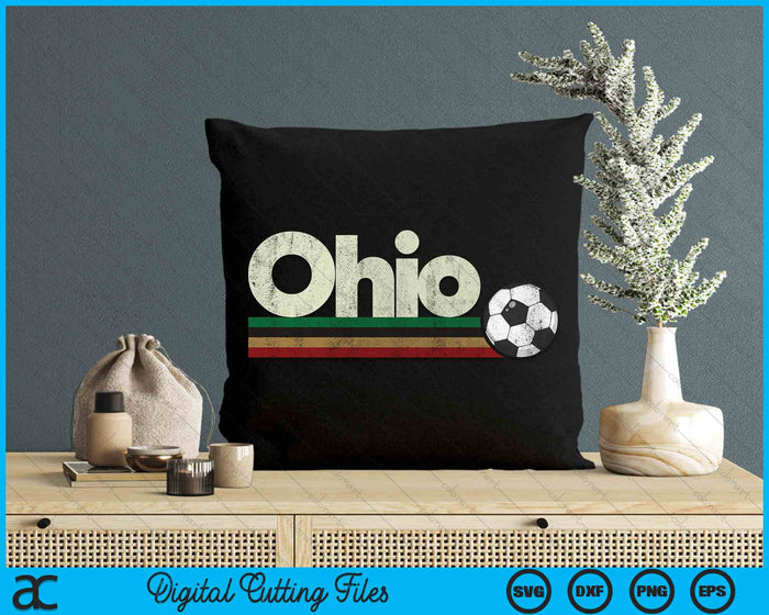 Vintage Soccer Ohio Soccer Retro Stripes SVG PNG Digital Cutting File