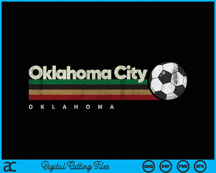 Vintage Soccer Oklahoma City Soccer Retro Stripes SVG PNG Digital Cutting File