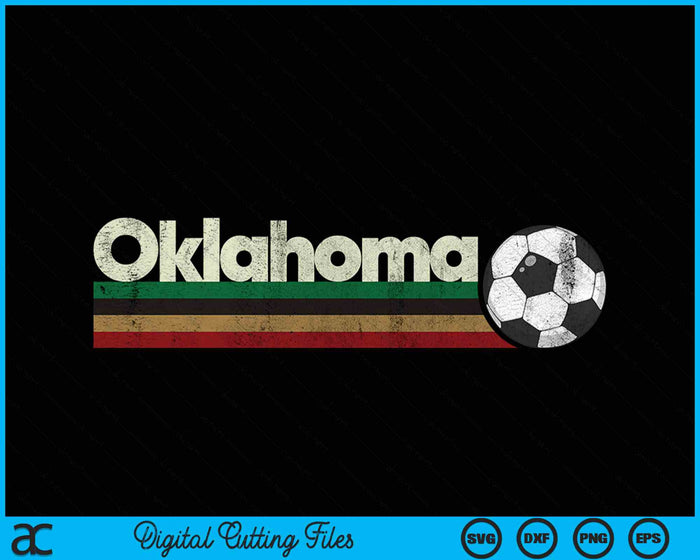 Vintage Soccer Oklahoma Soccer Retro Stripes SVG PNG Digital Cutting File