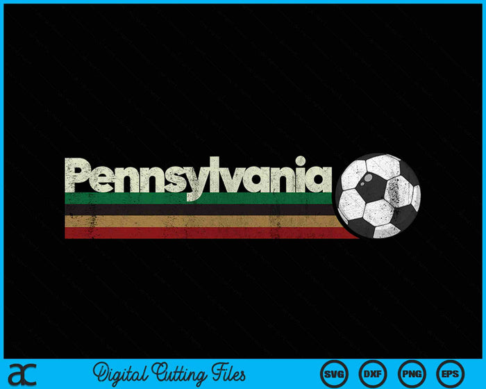 Vintage Soccer Pennsylvania Soccer Retro Stripes SVG PNG Digital Cutting File