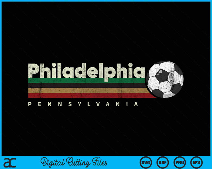 Vintage Soccer Philadelphia City Soccer Retro Stripes SVG PNG Digital Cutting File