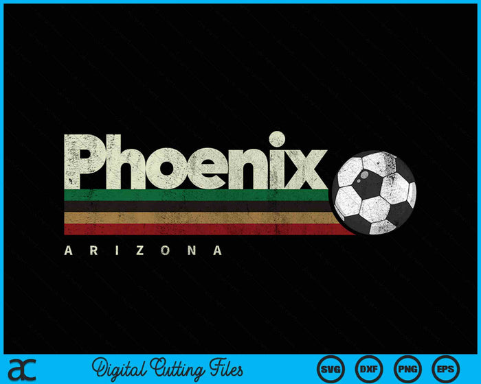 Vintage Soccer Phoenix City Soccer Retro Stripes SVG PNG Digital Cutting File