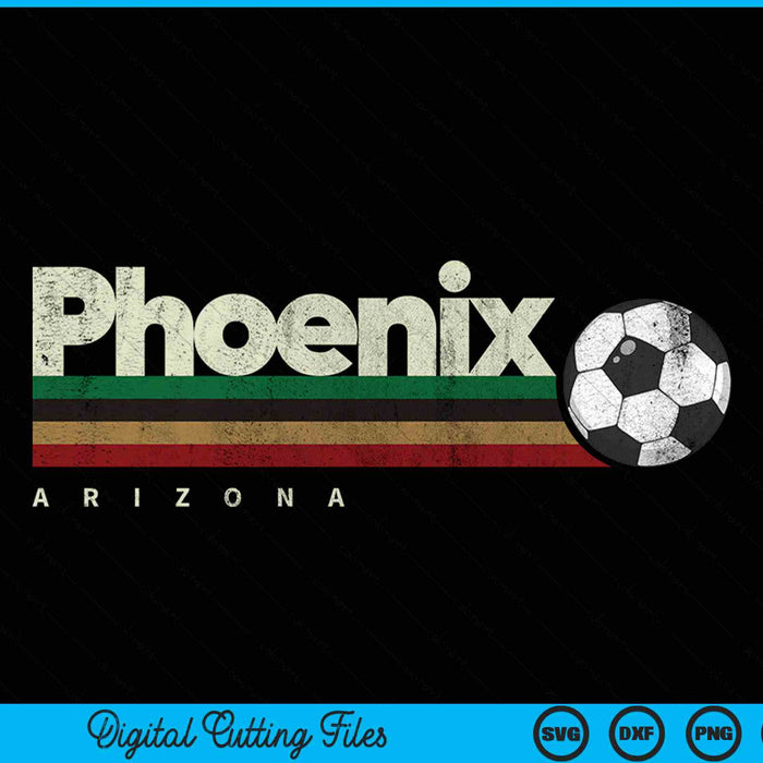 Vintage soccer Phoenix city soccer retro stripes SVG cut file