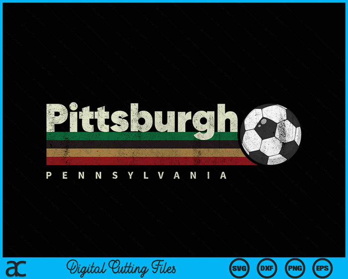 Vintage Soccer Pittsburgh City Soccer Retro Stripes SVG PNG Digital Cutting File