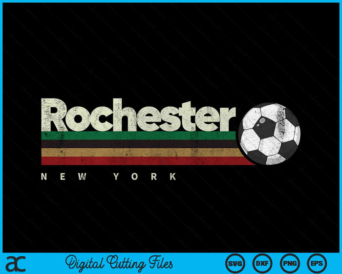 Vintage Soccer Rochester City Soccer Retro Stripes SVG PNG Digital Cutting File