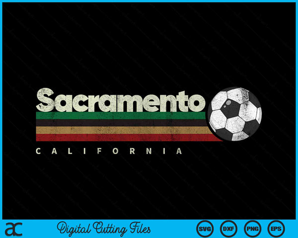 Vintage soccer Sacramento city soccer retro stripes SVG cut file
