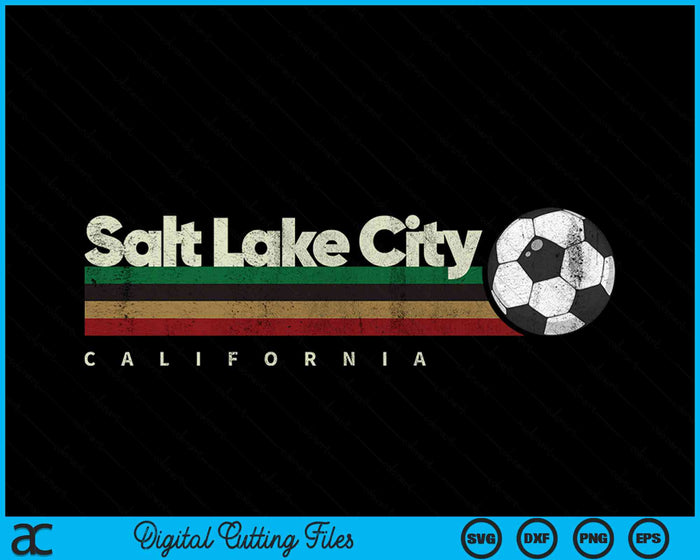 Vintage Soccer Salt Lake City Soccer Retro Stripes SVG PNG Digital Cutting File