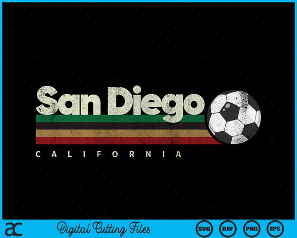 Vintage soccer San Diego city soccer retro stripes SVG cut file