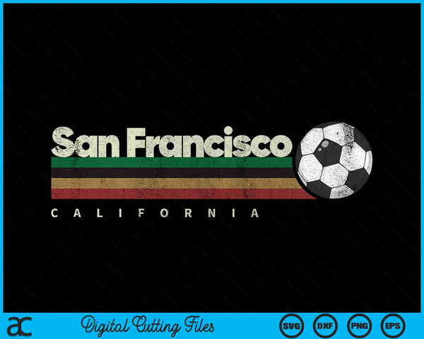 Vintage soccer San Francisco city soccer retro stripes SVG cut file
