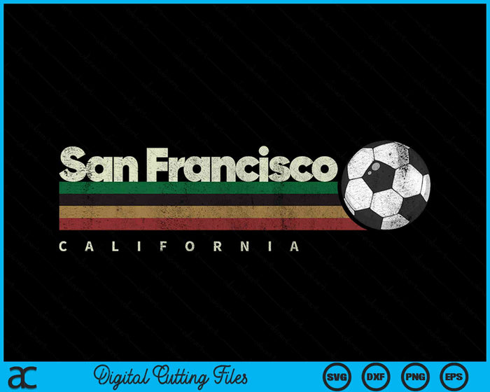 Vintage Soccer San Francisco City Soccer Retro Stripes SVG PNG Digital Cutting File