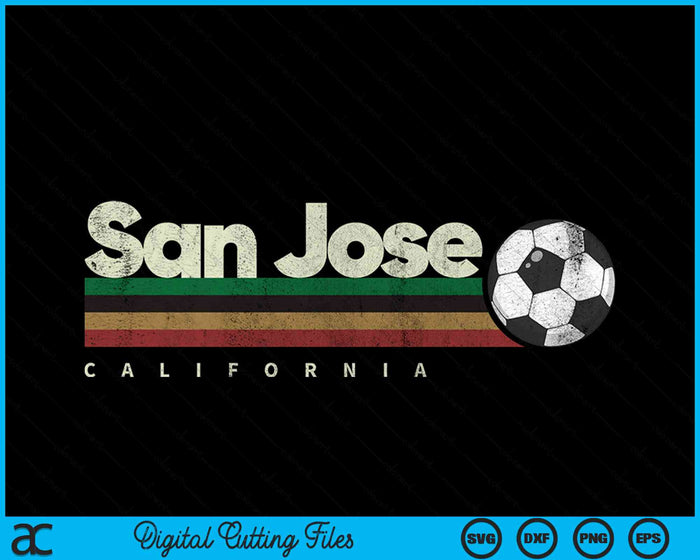 Vintage Soccer San Jose City Soccer Retro Stripes SVG PNG Digital Cutting File