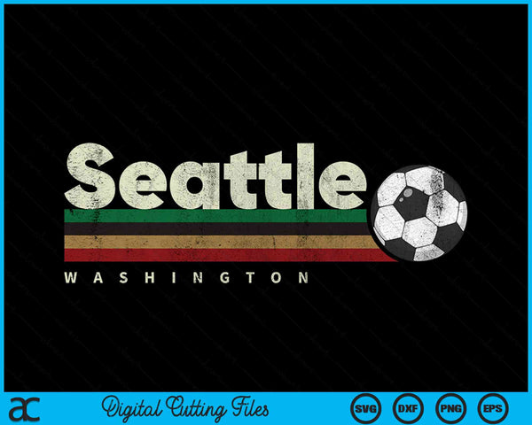 Vintage soccer Seattle city soccer retro stripes SVG cut file