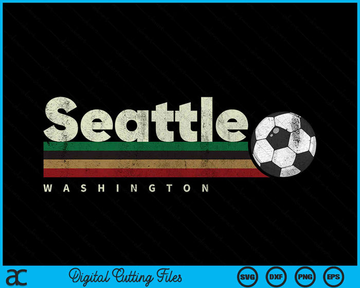 Vintage Soccer Seattle City Soccer Retro Stripes SVG PNG Digital Cutting File