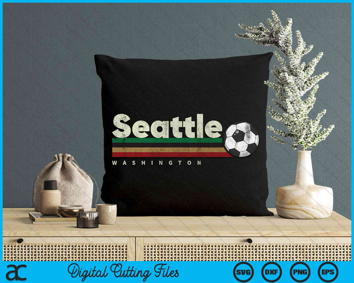 Vintage Soccer Seattle City Soccer Retro Stripes SVG PNG Digital Cutting File