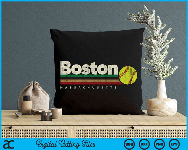 Vintage Softball Boston City Softball Retro Stripes SVG PNG Digital Cutting File