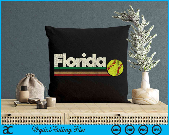 Vintage Softball Florida Softball Retro Stripes SVG PNG Digital Cutting File