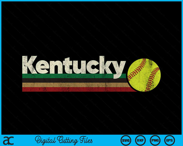 Vintage Softball Kentucky Softball Retro Stripes SVG PNG Digital Cutting File