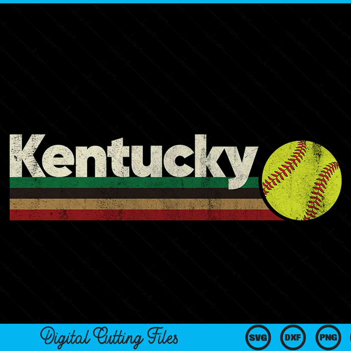 Vintage softball Kentucky softball retro stripes SVG cut file