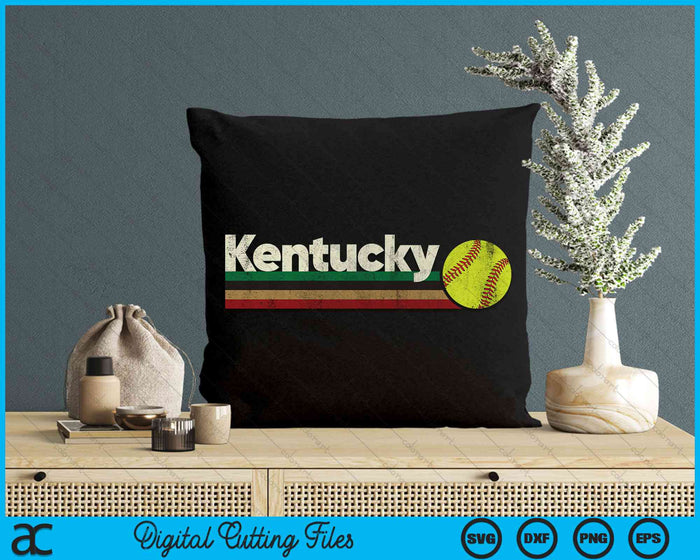 Vintage Softball Kentucky Softball Retro Stripes SVG PNG Digital Cutting File